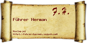 Führer Herman névjegykártya
